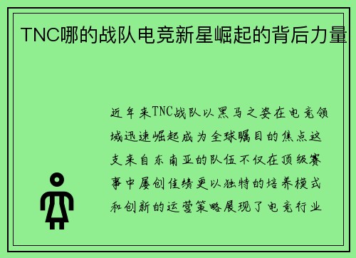TNC哪的战队电竞新星崛起的背后力量